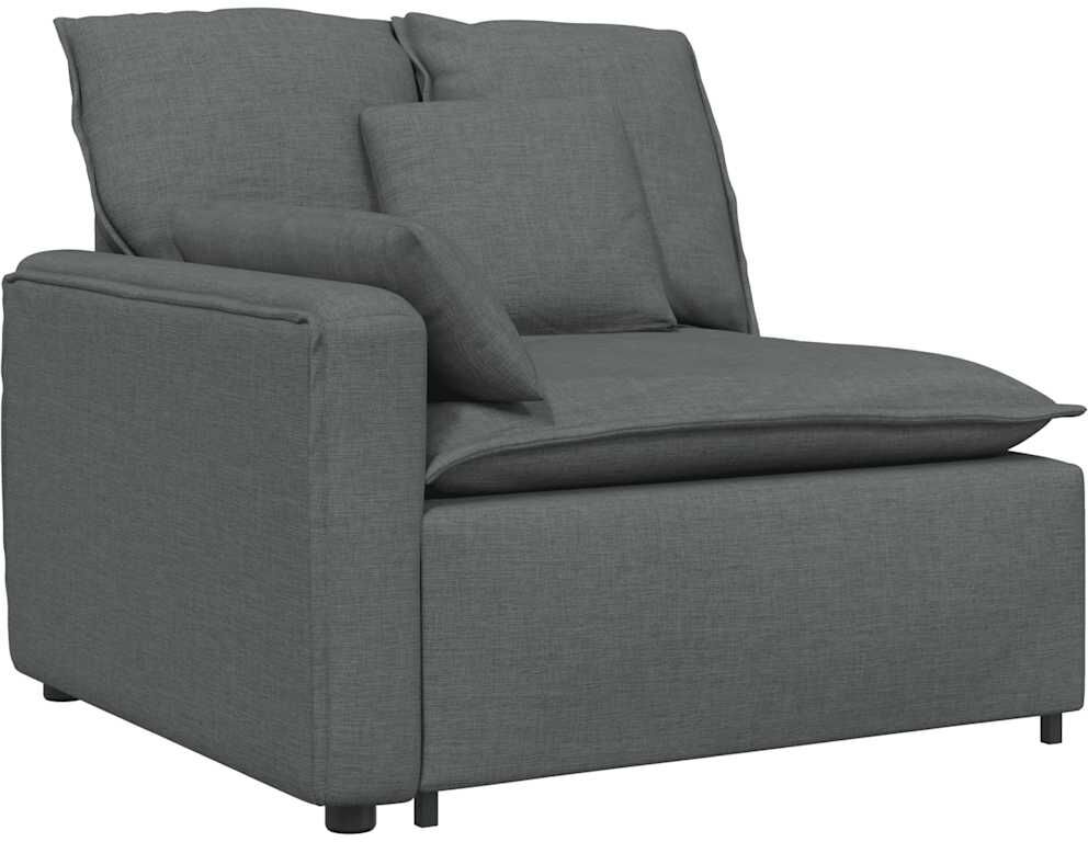 vidaXL Canapé modulable avec coussins gris foncé
