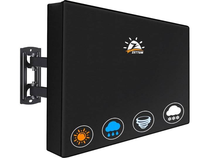 Zettum TV Abdeckung für 40-43 Zoll TV, Fernseher Schutz Abdeckung wasserdicht 600D Oxford PolyurethanSchwarz