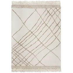 KADIMA DESIGN Bouclé Teppich Abstrakt Linear Beige-Natur aus Wollgemisch | 200x300cm