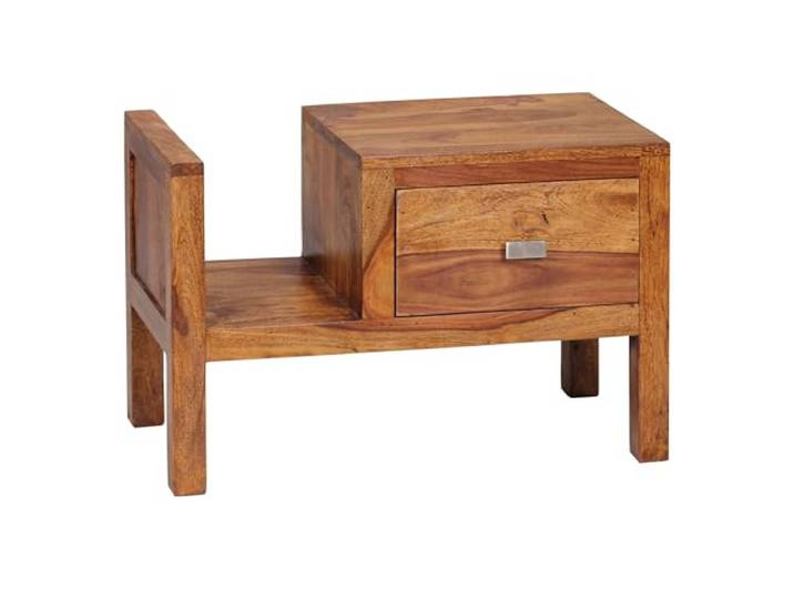 WOHNLING Nachtkastje Mumbai 60x30x40 cm Massief Sheeshamhout, Krantenplank