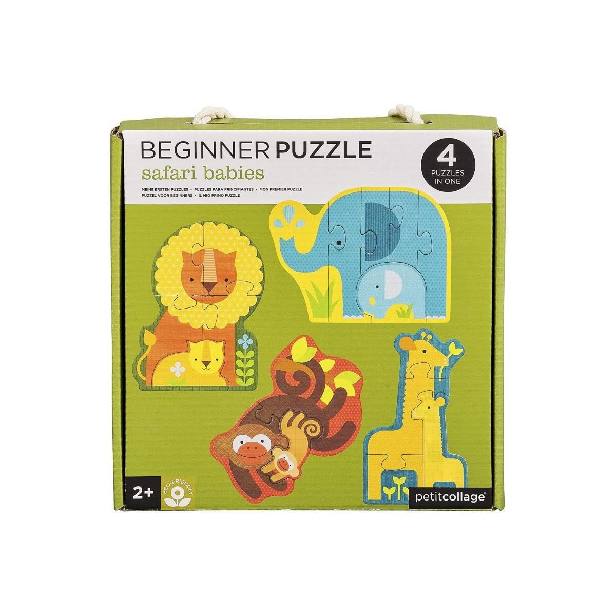 Petit Collage Safari Puzzel met baby-dieren: Eerste kartonnen puzzel voor kinderen