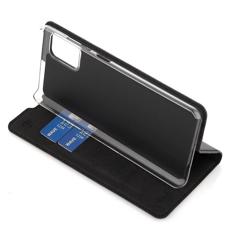 Wave BookCase -suojakotelo, Samsung Galaxy A51, musta (Samsung Galaxy A51) (WAVE-BC-SS-A51-BK)