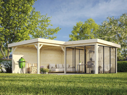 Pavillon Palmako Lenna Slide Plus 24,9 m² Set 712 588 x 588 cm natur