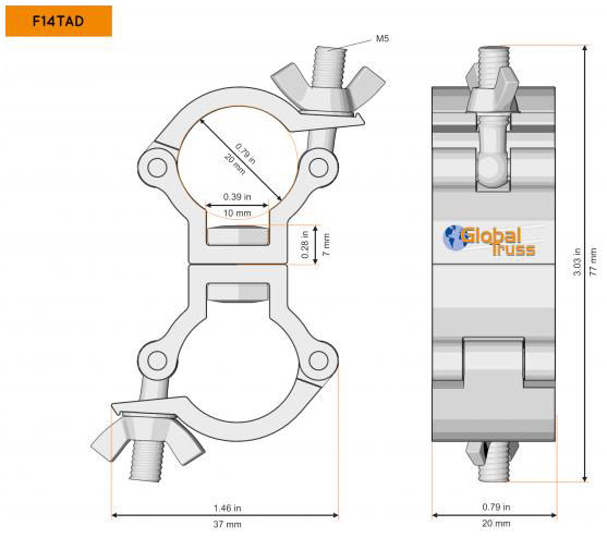 Global Truss F14TAD Coupler Silver