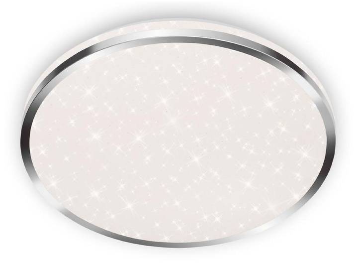 BRILONER ACORUS LED Deckenleuchte Bad, IP44 Spritzwasserschutz, Sternendekor, Neutralweißes Licht, chromfarbig, 33 x 6,6 cm