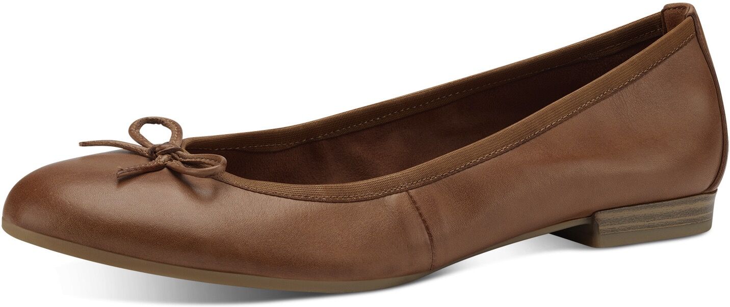 Ballerina TAMARIS, Damen, Gr. 40 (6,5), Textil, braun, Leder, Schuhe Ballerina, Flats, Slipper, Businessschuh mit dekorativer Schleife braun 40 (6,5), Textil