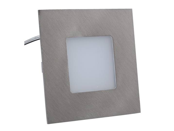 Heitronic LED Panel, 75x75mm, warmweiß, Edelstahl-Optik