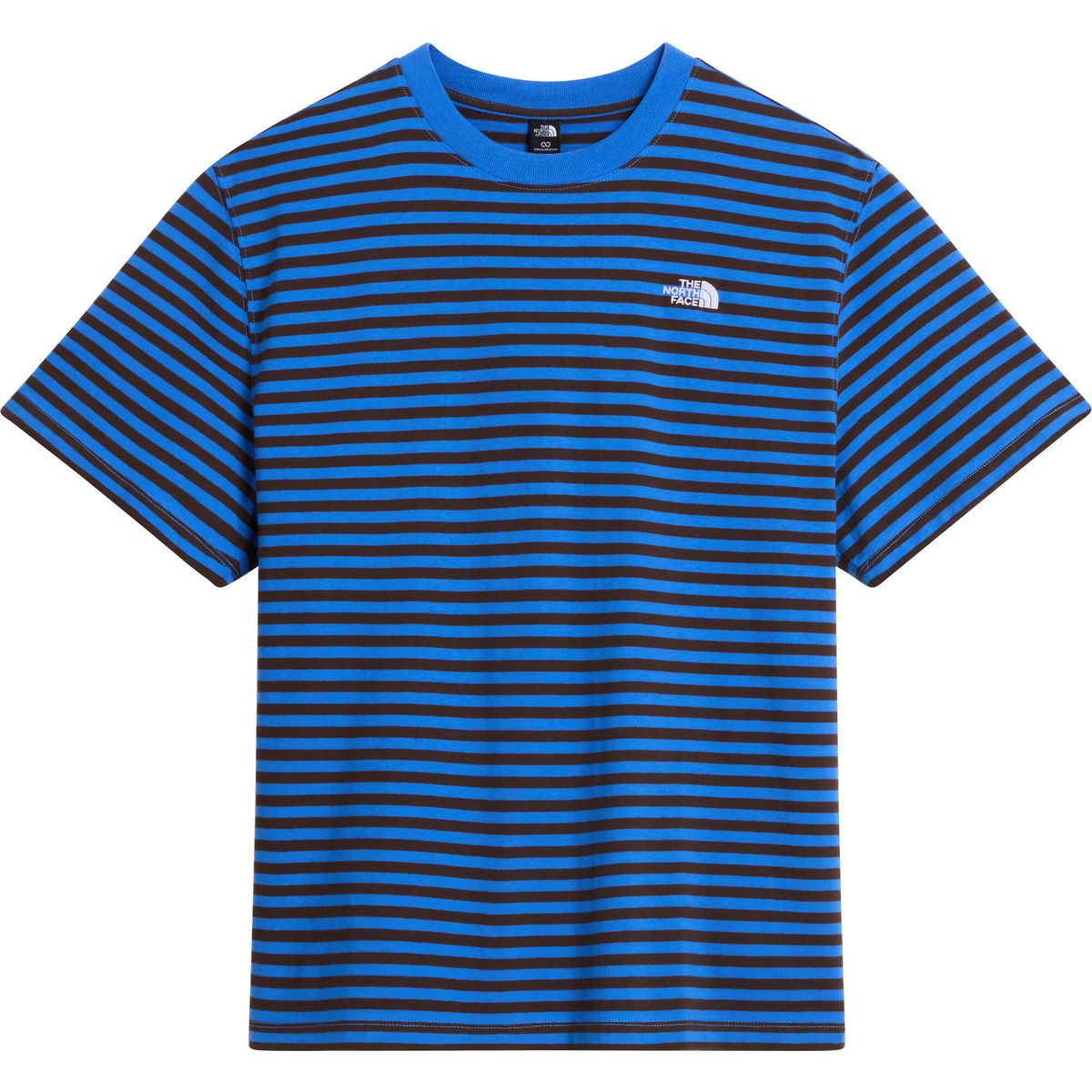The North Face Mens Vista Stripe Short Sleeve Tee active blue tnf pinch s (SQ7) M NF0A8H7FSQ7-M