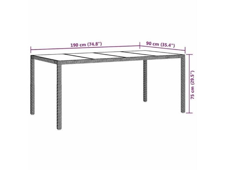 Table Balcon/Terrasse Beige - Magnifique Table de jardin élégante - VENDUE SEULE - Beige 190x90x75cm polyrotin -t408060