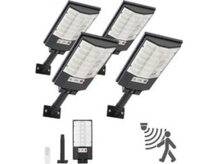VEVOR Solar-Straßenlaterne 50000 LM, Straßenlampe 500 W, Solarleuchte mit Dämmerungssensor, LED-Flutlicht mit Bewegungsmelder, IP65 wasserdichte Außenbeleuchtung für Einfahrt & Hof, 4er-Pack