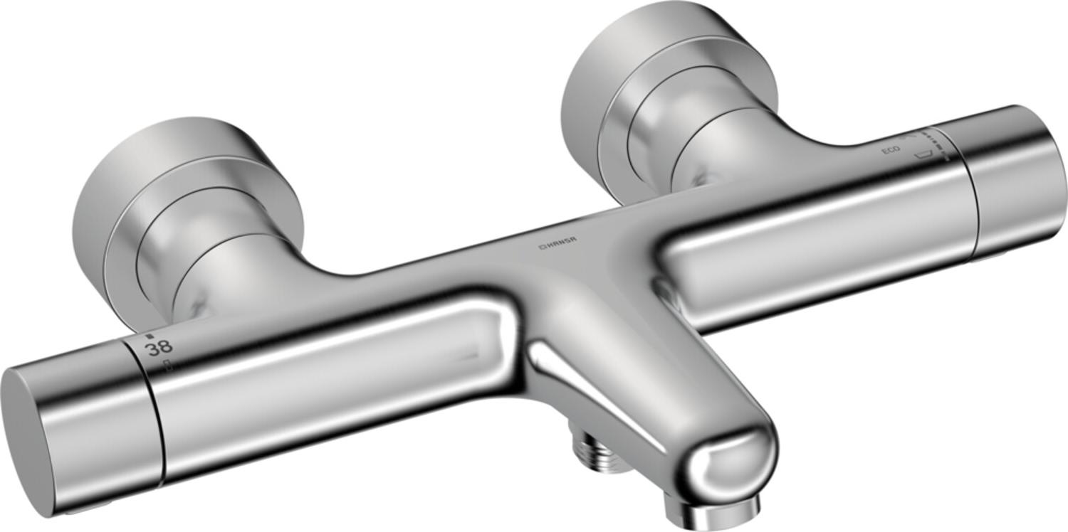 Hansa Duscharmatur HANSAPRISMA m Thermostat, Wandmontage, Stahl gebürstet