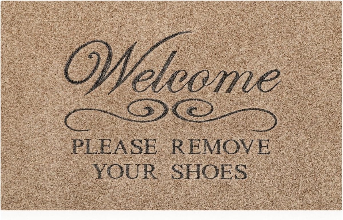 SnelShoppen Welkom Deurmat voor Binnen en Buiten met Grappige Tekst, Antislip Polyester