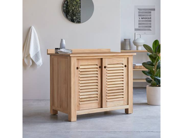 Aufbewahrungsmöbel Coline aus Teakholz, 95 cm - Natur