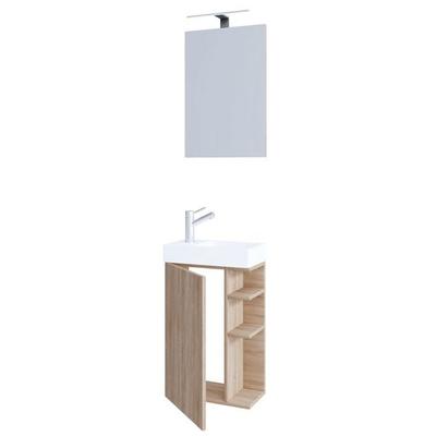 2-tlg Gäste WC Badmöbel Waschtisch Lumia Spiegel