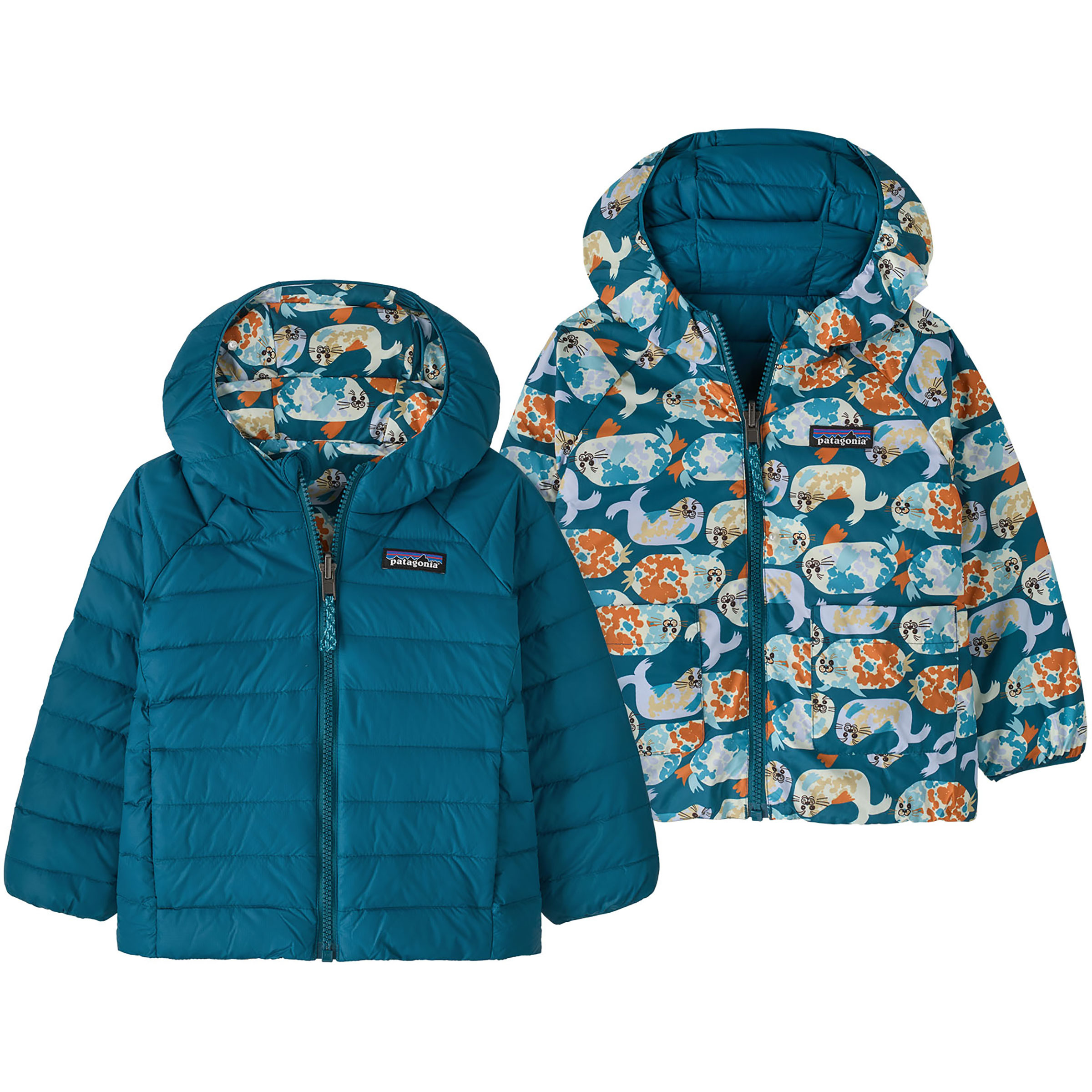 Patagonia Revers Down Sweater Kinder Isolationsjacke blau Größe 97 Lifestyle Klein verpackbar Wasserabweisend