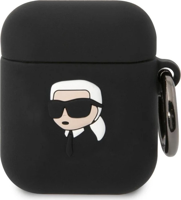 Karl Lagerfeld KLA2RUNIKK AirPods 1/2 cover black/black Silicone Karl Head 3D