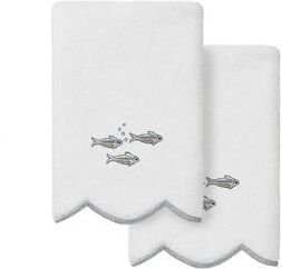 Authentic Hotel and Spa 100% Turkish Cotton FISH SCHOOL Scallop Embellished Towel Collection.