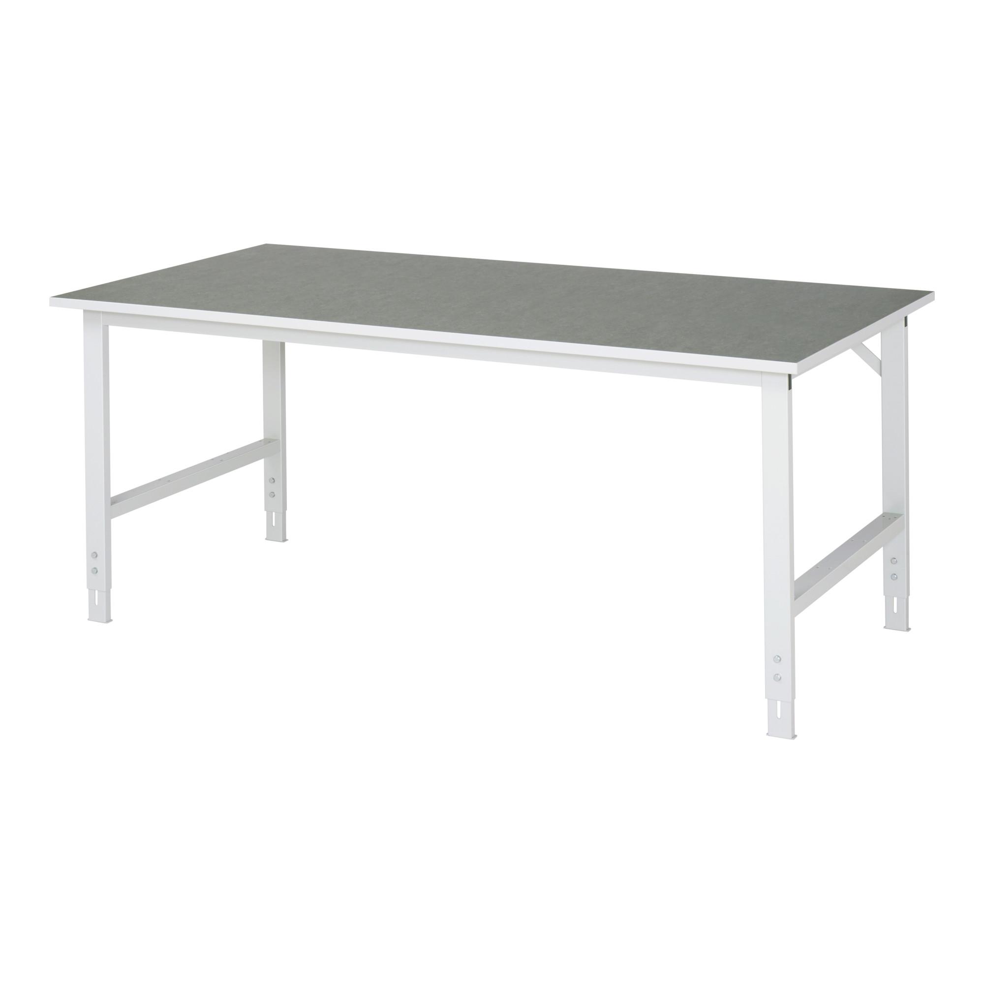 Rau Arbeitstisch Tom BxTxH 2000x1000x760-1080mm, Linoleum Arbeitsplatte (06-625L10-20.12)