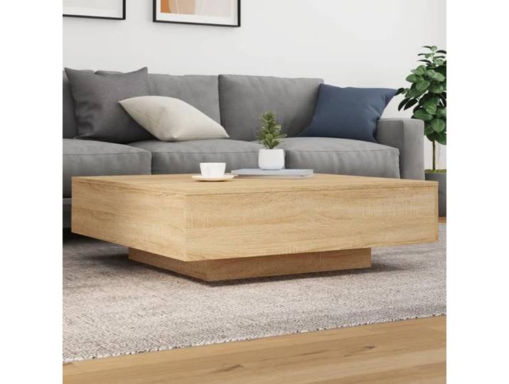 Table basse sonoma - 100x100x31 cm - Bois d'ingénierie - Chêne - Design Contemporain Unique - Design Artisanat Français - Pour Salon