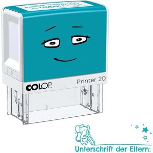 Colop Motivstempel NIO School Unterschrift, aus Kunststoff, 3,8 x 1,4 cm, selbstfärbend, türkis