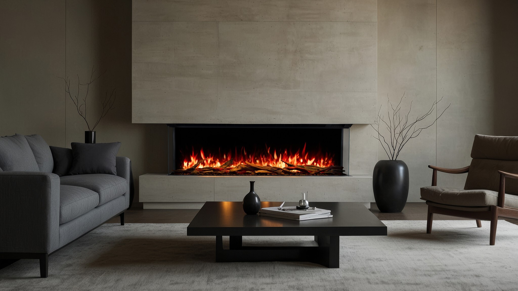 Elektrokamin AFLAMO Superb 3D 140 - Ultra-realistische Flammenoptik - Einbaukamin - 140x65x35 cm - Dekorativer LED-Elektrokamin mit Heizfunktion 750/1500 W