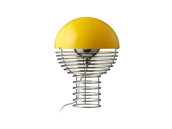 Verpan Wire Tischleuchte Ø30cm Chrome-yellow