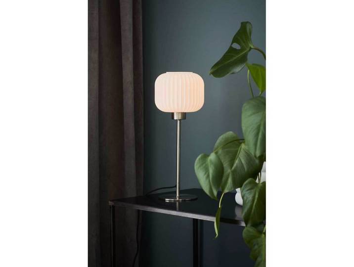Sober Tischleuchte Small Steel/White - Markslöjd - Wohnzimmer - Glas