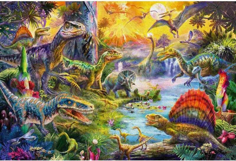 Schmidt Puzzles - Dinosaures avec figurines - 60 pcs