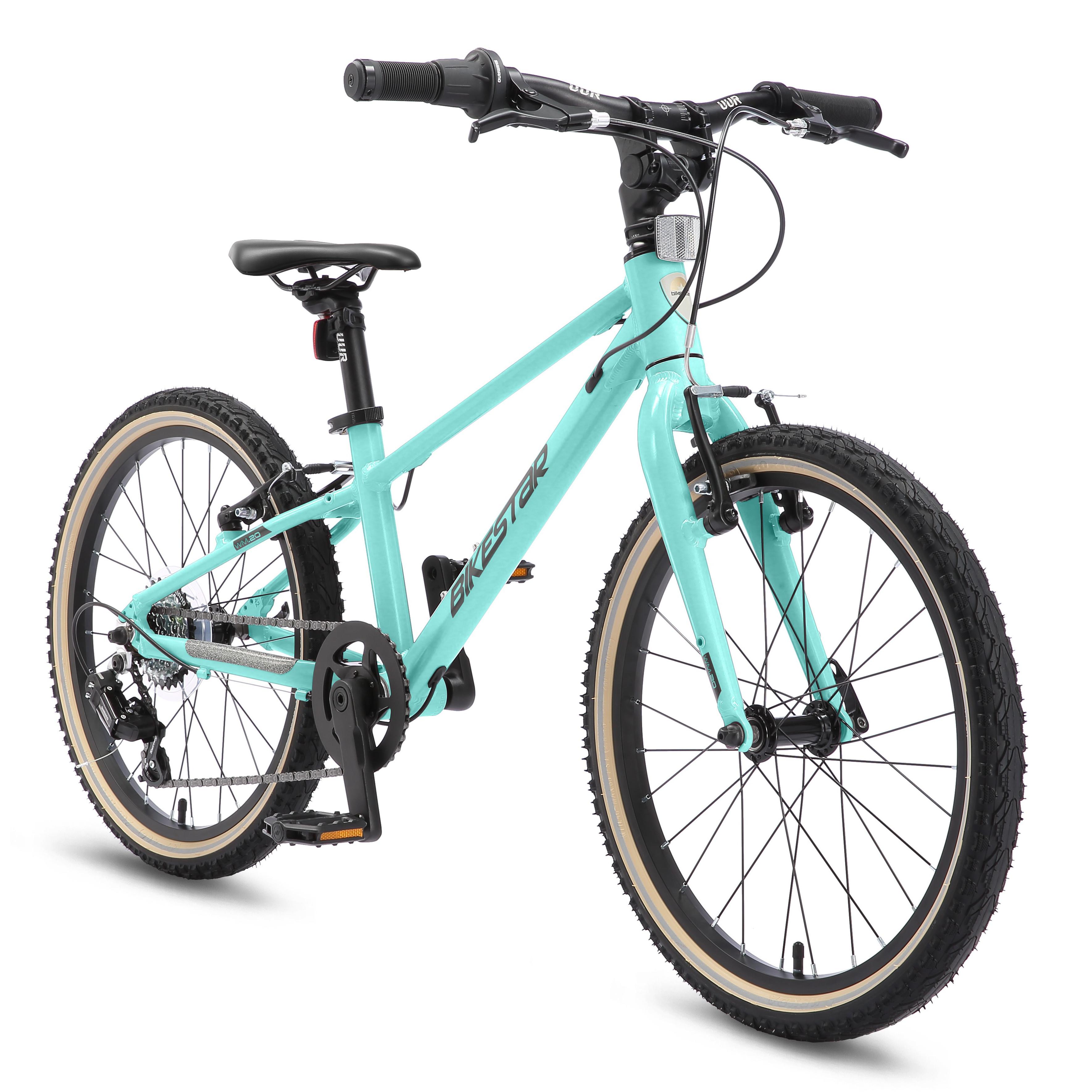 BIKESTAR Leichtgewicht 8kg Kinder Fahrrad Aluminium ab 6 Jahre | 20 Zoll 7 Gang Shimano | Mint