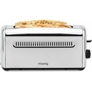 H.Koenig Toaster TOAS32, mit 7 Röststufen und Auftaufunktion, silber, 1500 Watt, Edelstahl, Langschlitz, für 4 Scheiben