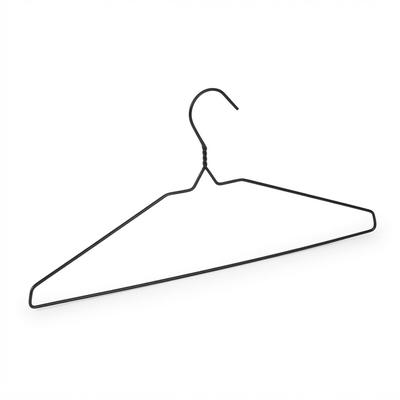 Relaxdays Drahtbügel, 48er Set, dünn, für Blusen, Shirts, mit Hosensteg, platzsparende Metall Kleiderbügel, schwarz