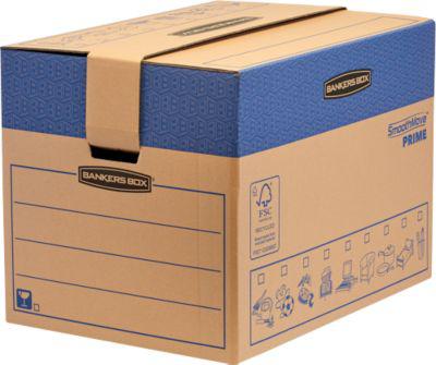 SmoothMove Umzugskarton FastFold extra groß, 127 L, 2-lagige Wellenpappe, H 463 x B 480 x T 632 mm, 5 Stück, braun