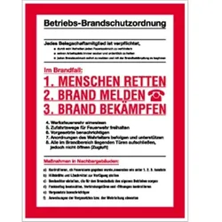 Schild Betriebs-Brandschutzordnung, Kunststoff, 300x400 mm