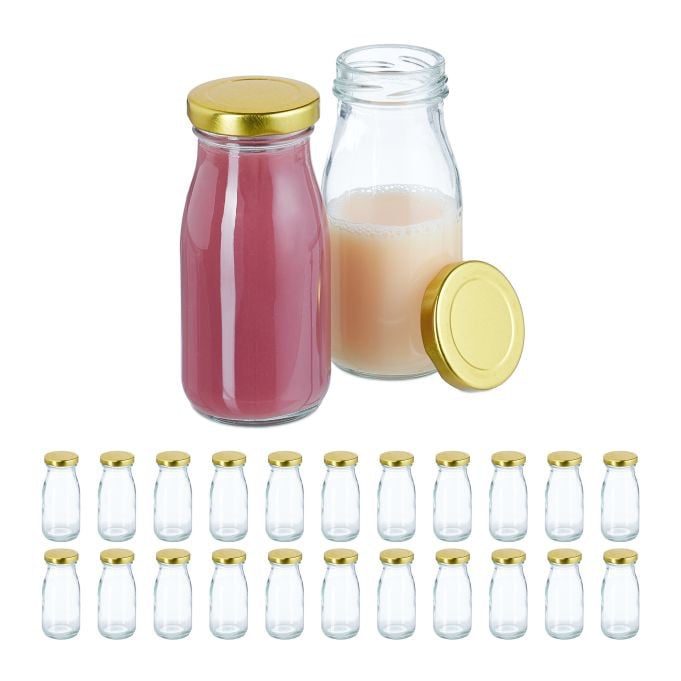 Relaxdays Set van 24 Glazen flesjes van 150 ml