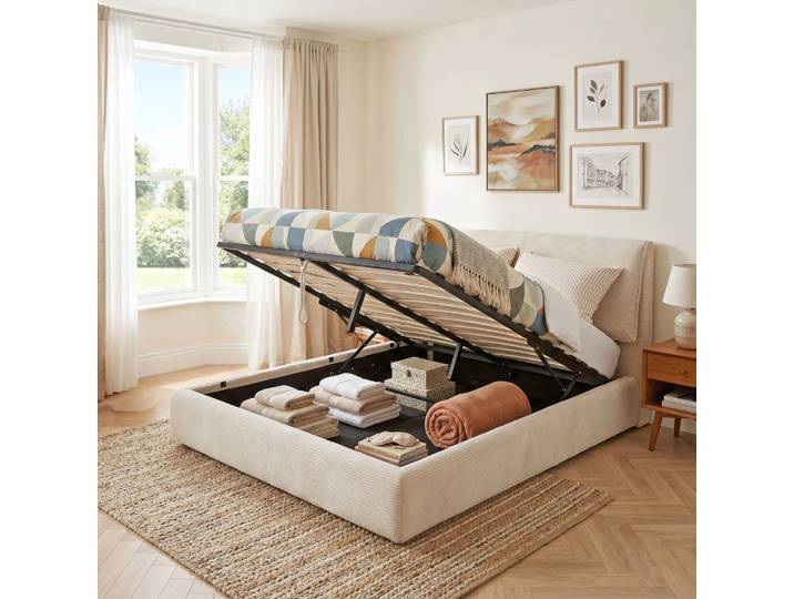 Ensemble Lit Coffre 160x200cm Cordoba + 1 Matelas Carlton/ Beige
