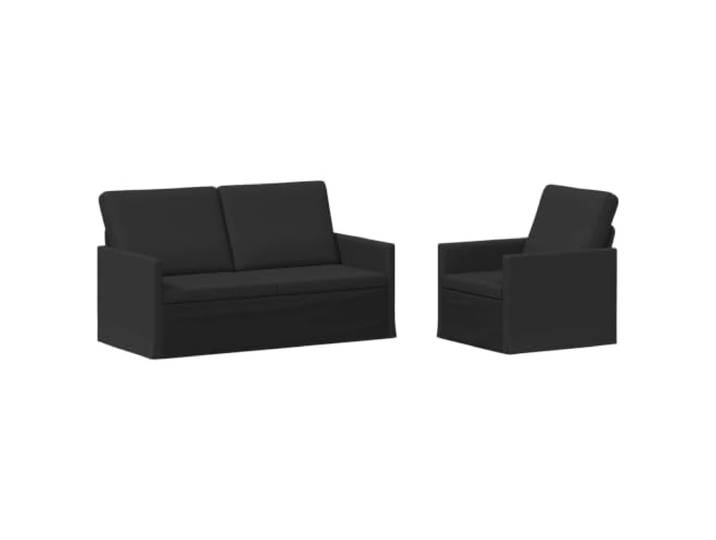 vidaXL Sofa-Set 2 pcs Schwarz Stoff