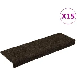 vidaXL Stufenmatten Selbstklebend 15 Stk. 65x21x4 cm Dunkelbraun Rechteckiger Rand