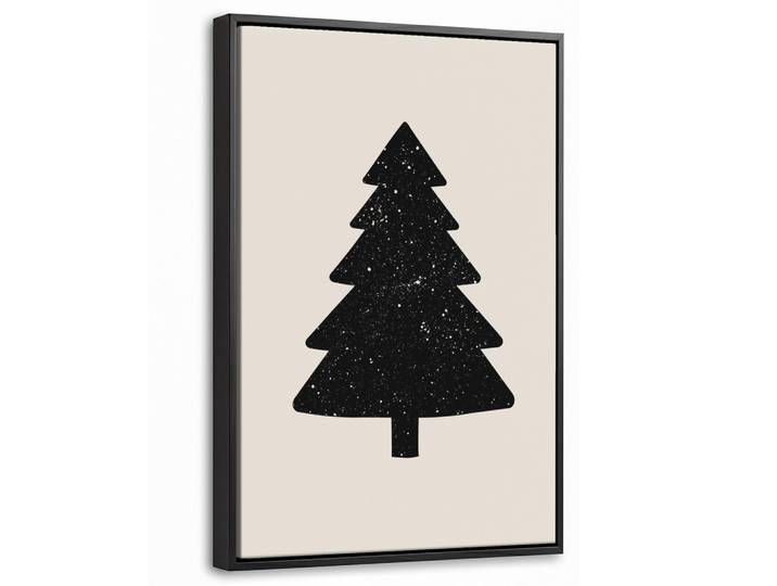 LEINWAND Bilder mit Rahmen - Weihnachtsbaum - Schwarz - Urlaub - Beige - 20x30