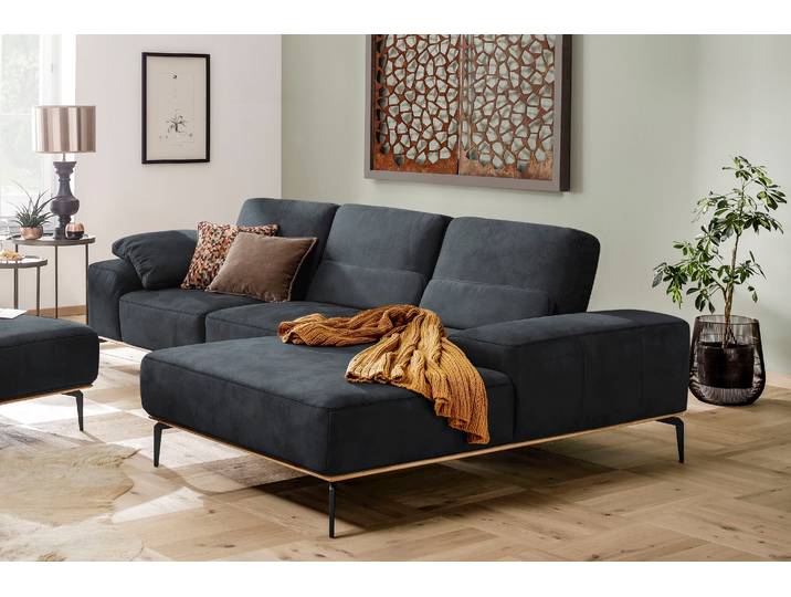 Ecksofa, Longlife Xtra-Leder Z73, Nachtschwarz, 299×178 cm, L-Form, Modern, W.SCHILLIG