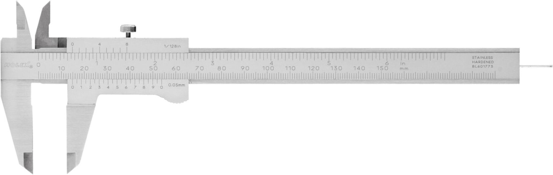HOLEX Messschieber parallaxfrei mit rundem Tiefenmaß Messbereich 150 mm (410640 150)