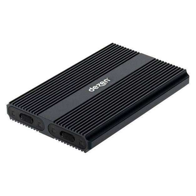 Dezen M.2 Premium NVMe Dual Enclosure USB 3.2 Gen 1 - Sort (DZ-PRE-M22N-BLK)