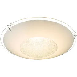Wandleuchte Deckenleuchte Wandlampe Wohnzimmerlampe, Glaskristalle weiß, 1x LED 8 Watt 500 Lumen warmweiß, DxH 20x6 cm