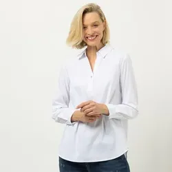 DINE 'N' DANCE Bluse, Langarm Kragen Manschetten leger weit