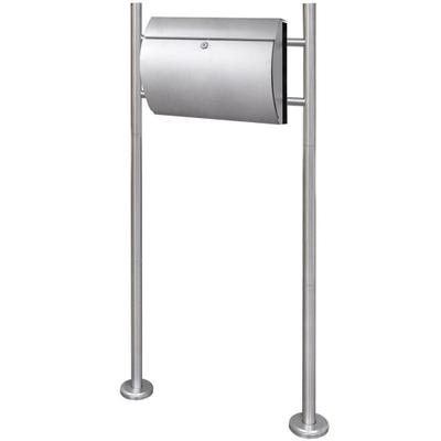 Helloshop26 - Moderner Briefkasten aus Edelstahl auf Füßen 120 cm