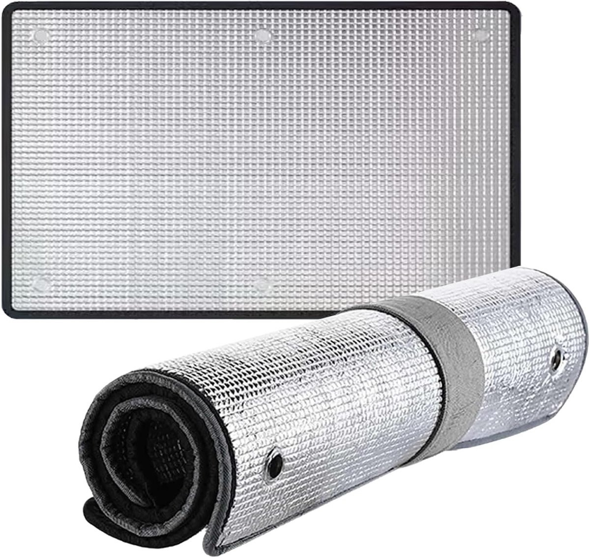Zonnescherm Raamfolie Zilver - Dubbele Laag Reflecterende Isolatie Raamsticker - 150 x 180 cm