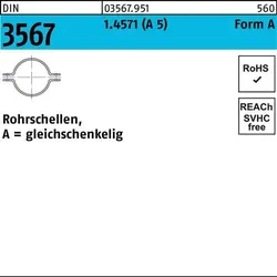 Rohrschelle DIN 3567 gleichschenkelig A 49 / NW 40 A 5 10St.