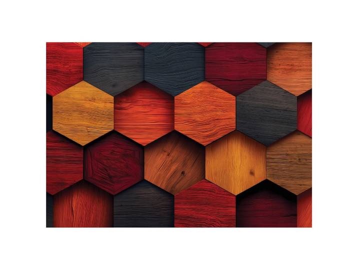 FOTOTAPETE Holz Geometrie Orange 400x280 cm