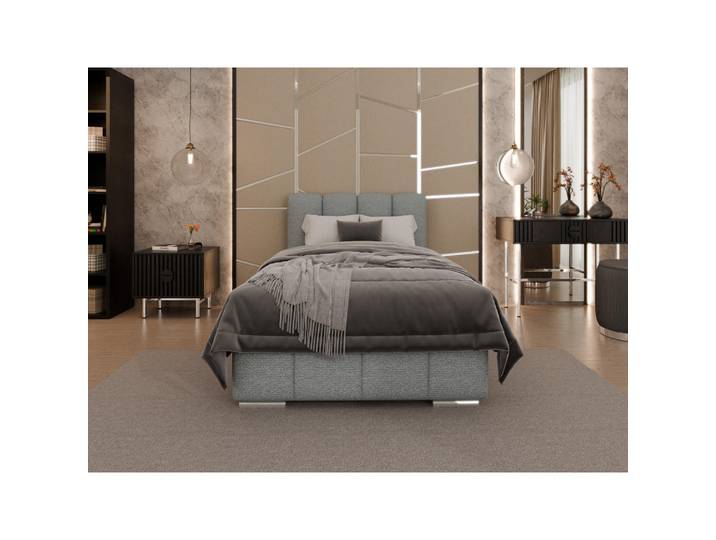 Homesy Polsterbett Zaira 100x200cm – Elegantes Polsterbett für modernen Wohnstil, Zonierte Multi-Taschen-Federkern (24cm), Blaugrau, Holz, Mode, 100x200 cm, Schlafzimmer, Betten, Polsterbetten