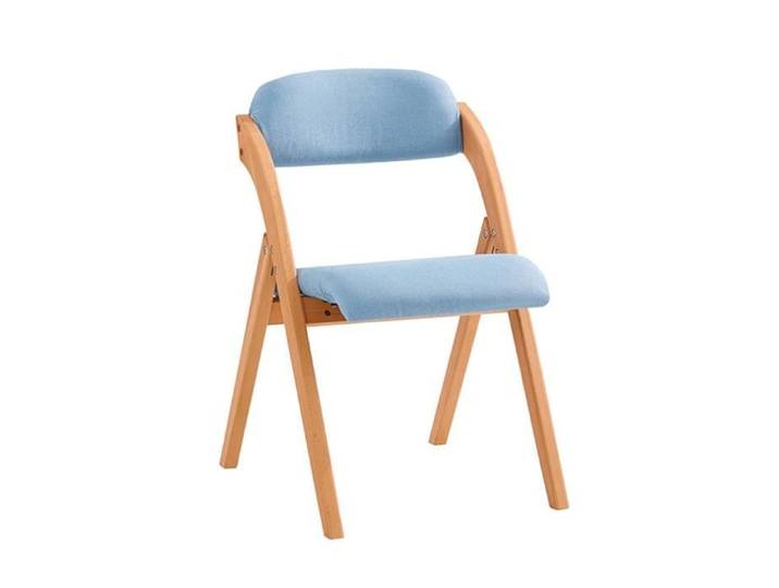 SoBuy FST92-BL Chaise Pliante en Bois avec Assise et Dossier Rembourrés Bleu – 47 x 60 x 77 cm