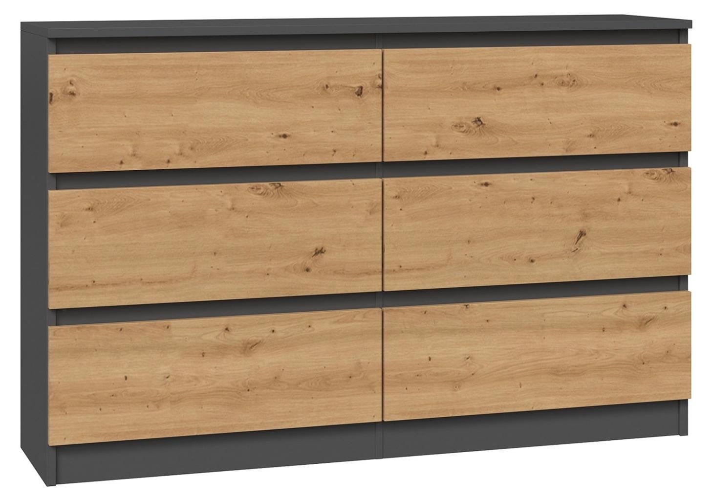 Topeshop M6 120 modern dressoir, antraciet/wit, B: 120 cm